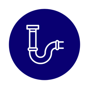 Pipe in blue circle