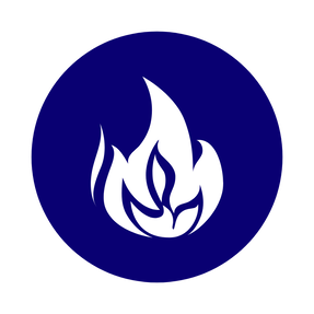 Flame in blue circle